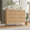 Rattan 8 Drawer Dresser for Bedroom, 47"W Wooden Chest of Drawers with Metal Handles, Wooden Dresser TV Stand, Clothes Storage Organizer for Bedroom - 2 of 4