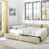 Sapphtopaz Queen Velvet Daybed Tufted Bed Frame with 2 Drawers Upholstered Sofa Bed with Backrest & Armrests Queen Beds for Apartment, Bedroom - 2 of 4