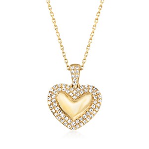 Pure Collection by Ross-Simons 0.15 ct. t.w. Diamond Heart Pendant Necklace in 14kt Yellow Gold - 1 of 4