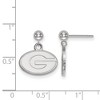 Black Bow Jewelry 14k White Gold Georgia Bulldogs NCAA Dangle Earrings - 2 of 3