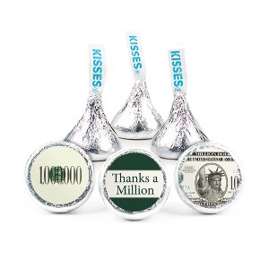 100 Pcs Thank You Candy Party Favors Thanks a Million Milk Chocolate Hershey's Kisses (1lb) - No Assembly Required - By Just Candy - 1 of 1