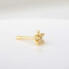 Jewelry Avalanche 20G 14K Yellow Gold CZ Accented Flower Nose Bone Nose Ring Stud - 3 of 4