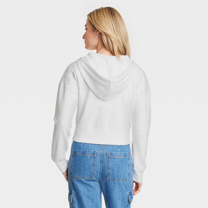 Women's Cropped Hooded Zip-Up Sweatshirt - Universal Thread™, 3 of 9