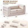 ROBOTIME Sofas Kids Couch Toddler Couch Kid Sofa, Washable Diy Sofa, Kids Couch Bed Fold Out for Playroom, Bedroom, Beige, 20"*39.4"*18" - 3 of 4