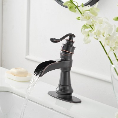 Oil Rubbed Bronze Single Handle Waterfall Bathroom Faucet