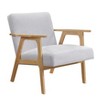 NicBex 1pc Accent Chair with Solid Rubberwood Frame Lounge Chair Reading Chair Comfy Chair Home Furniture for Living Room, Gray,Natural - 2 of 4