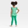 Toddler Girls' Clover Top and Bottom Set - Cat & Jack™ Lime Green - 2 of 4