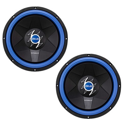 Hifonics ZG12D4 Zeus Gamma 12 Inch 800 Watt Power Max Dual Voice Coil Mobile Car Audio Subwoofer, Black (2 Pack)