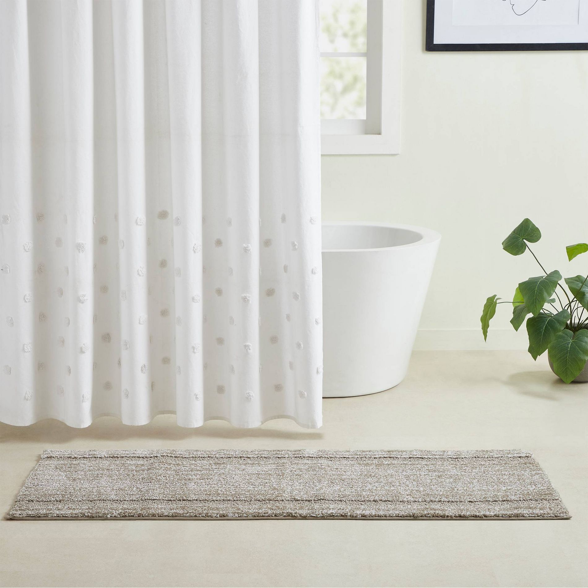 VCNY 24"x60" Heathered Hotel Border Bath Runner Taupe