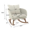 Contemporary Minimalist Wicker Rocking Chairs with Soft Cushions,Durable Wooden Frame for Indoor and Outdoor Spaces – The Pop Home - 3 of 4