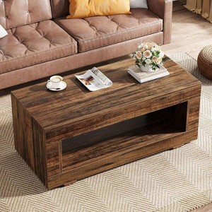 Hommoo 43.3" Modern Farmhouse Coffee Table with Storage - 1 of 4