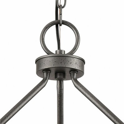 North Shore Iron and Palisade Gray 3-Light Chandelier