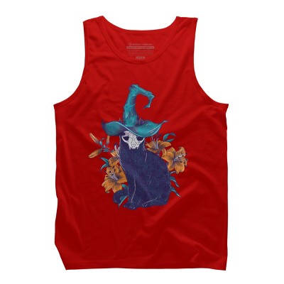 Men's Design By Humans Spooky Cat By jess1586 Tank Top