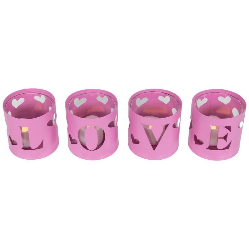 Northlight Love Valentine's Day Metal Votive Candle Holders - 2.75" - Set of 4, 5 of 7