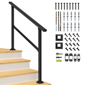 Hand Rails for Outdoor Steps, Wrought Iron Railing, Exterior Hand Railing for Steps, Porch Railing Kit - 1 of 4