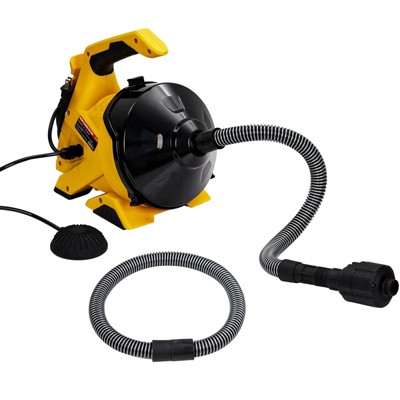 WhizMax Drain Cleaner Machine 30Ft, Auto-feed Electric Drain Auger for 3/4In - 2In Pipes, Cable in Piano Wire with Foot Switch, for Sinks, Toilets