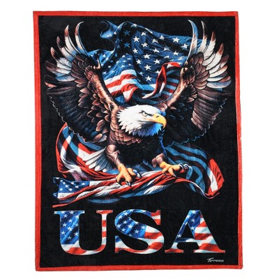 Tirrinia American Eagle Plush Blanket for Mens Womens Kids, Patriotic Home Decorations Blankets, 50×70 Inches