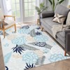 Machine Washable Area Rug for Living Room Modern Boho Floral Printed Indoor Carpet Non Slip Ultra Thin Non Shedding Floor cover - 2 of 4
