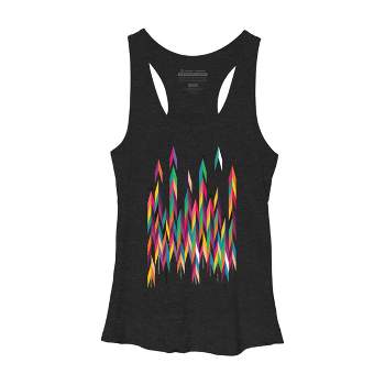 Women's Design By Humans Abstract Color Rainbow Tree Forest By Kakel Racerback Tank Top