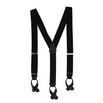 CTM Men's Big & Tall Elastic Button End Suspenders