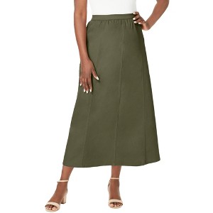 Jessica London Women's Plus Size Stretch Denim Jegging Skirt - 1 of 4