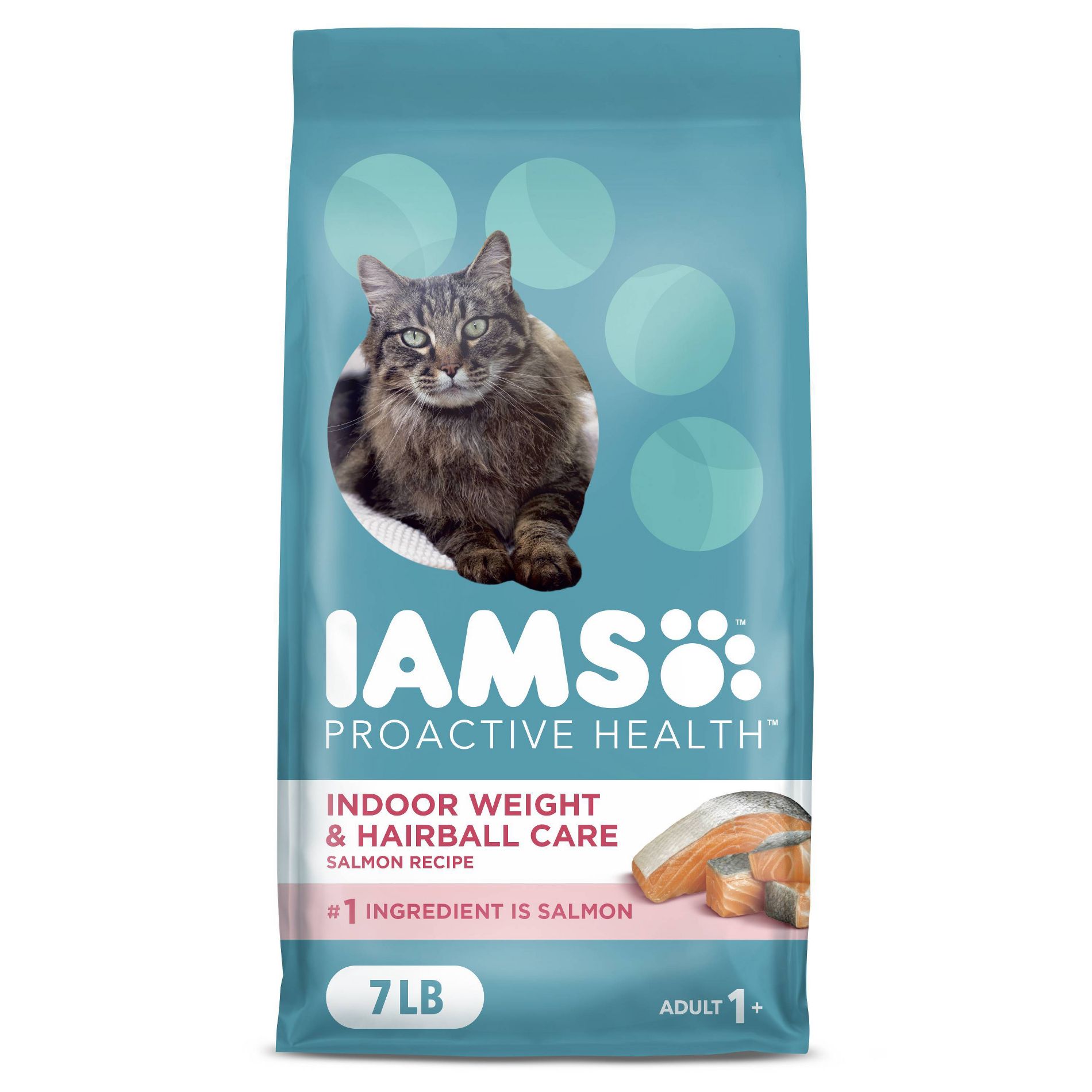 IAMS Proactive Health Weight Control and Hairball Care Salmon Flavor Indoor Dry Cat Food - 7lbs