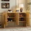 Buffet Cabinet With Storage,Wood Sideboard Cabinet With Curvy Edge,4 Doors Adjustable Shelves For Living Room-Maison Boucle - 3 of 4