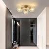 PAKOKULA 20.47 in. 3-Light Gold Modern Semi-Flush Mount with Seeded Glass Shade - 3 of 4