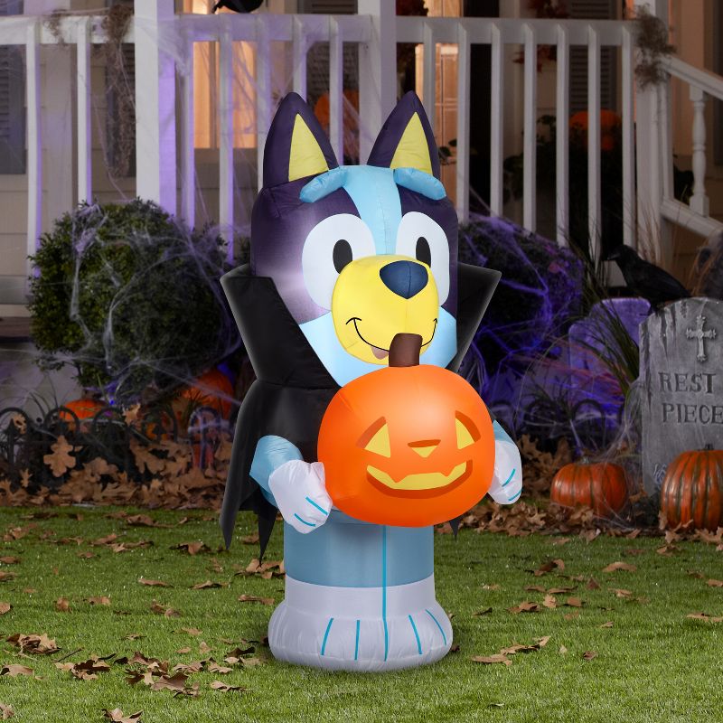 Bluey Airblown Inflatable Bluey in Vampire Costume Bluey, 3.5 ft Tall, Blue, 2 of 6