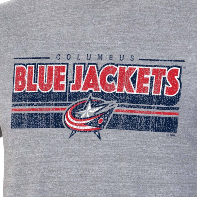 NHL Columbus Blue Jackets Men&#39;s Short Sleeve Tri-Blend T-Shirt, 3 of 4