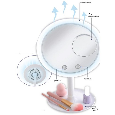 Brookstone Led Light Up Vanity Mirror With Fan Target