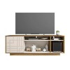 NicBex Modern TV Stand with Patterned Doors and Storage Media Console Entertainment Center for Living Room, Bedroom, Black, Oak - 2 of 4