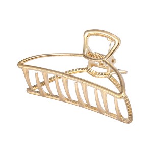 Unique Bargains Women's 3 Inch Medium Metal Hair Clips Hair Barrettes Arc Shaped Line Claw for Fashion Accessories - 1 of 4