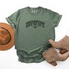 Simply Sage Market Women's Embroiderd Howdy Bull Varsity Short Sleeve Garment Dyed Tee - 2 of 3
