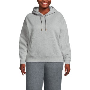 Lands' End Women's Serious Sweats Relaxed Long Sleeve Hoodie Sweatshirt - 1 of 3