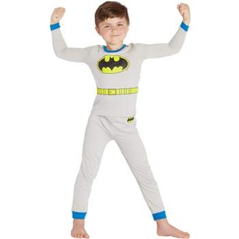 DC Comics Big Boys Batman Costume Pajama Set, Gray, 4 Grey