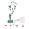 YIYIBYUS Flower Glass Table Lamp with Glass Lampshade, Pad Base (1-Light, Green&Pink) - 4 of 4