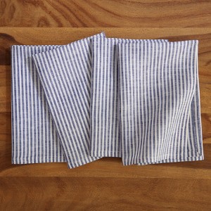 Solino Home Striped Linen Dinner Napkins | Narrow Stripe - 1 of 4