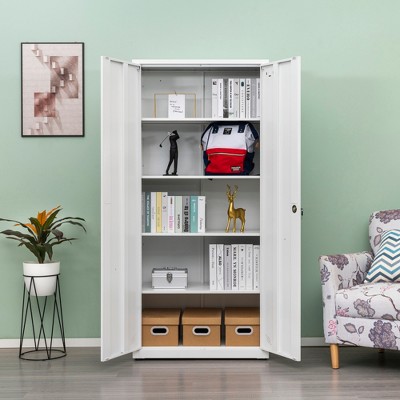 SKRAN Metal Storage Cabinet, Multi-Purpose Steel Cabinets with Doors and  Adjustable Shelves for Home, Office, and School