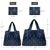 Wrapables Large & Small Foldable Nylon Reusable Shopping Grocery Bags (Set of 2), Peacock Blue - 2 of 4