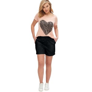 ellos Plus Size French Terry Drawstring Shorts - 1 of 4