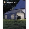 12x20 ft Carport with 200g PE Tarp, Roll-Up Doors & 4 Windows, Fits Trucks, Tractors, Boats, and SUVs - 2 of 4