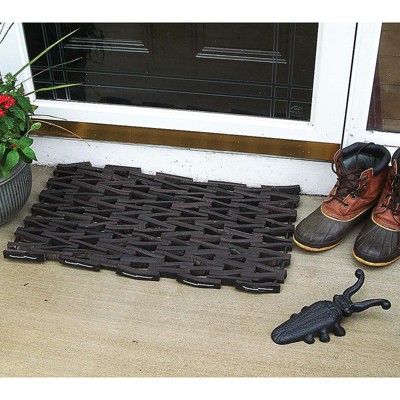 Norman Librett Recycled Heavy Duty Outdoor Rubber Tire Doormat, 27 x 16 in