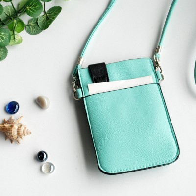 Slickblue Compact Faux Leather Purse, Inner Pocket Feature, Clutch Style Bag, Blue — фото 3