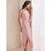 INSPIRE CHIC Women's Elegant Square Neck Sleeveless Tie Waist Smock Ruffled Hem Side Slits Midi Dress - 3 of 4