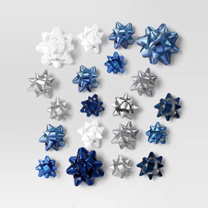 40ct Christmas Bow Bag Blue/Silver/White - Wondershop™ - 1 of 3