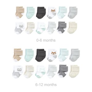 Luvable Friends Baby Grow with Me Cotton Terry Socks, Owl, 0-6 and 6-12 Months - 1 of 2