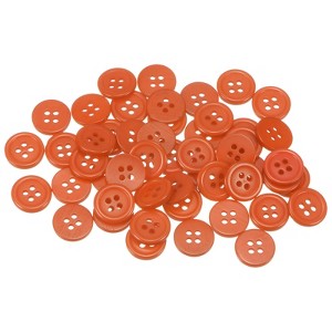 Unique Bargains Resin Craft Snap Round Flat 4-Hole Sewing Buttons 50 Pcs - 1 of 4