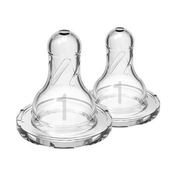 Dr. Brown's Level 1 Narrow Baby Bottle Silicone Nipple, Slow Flow - 2pk - 0m+