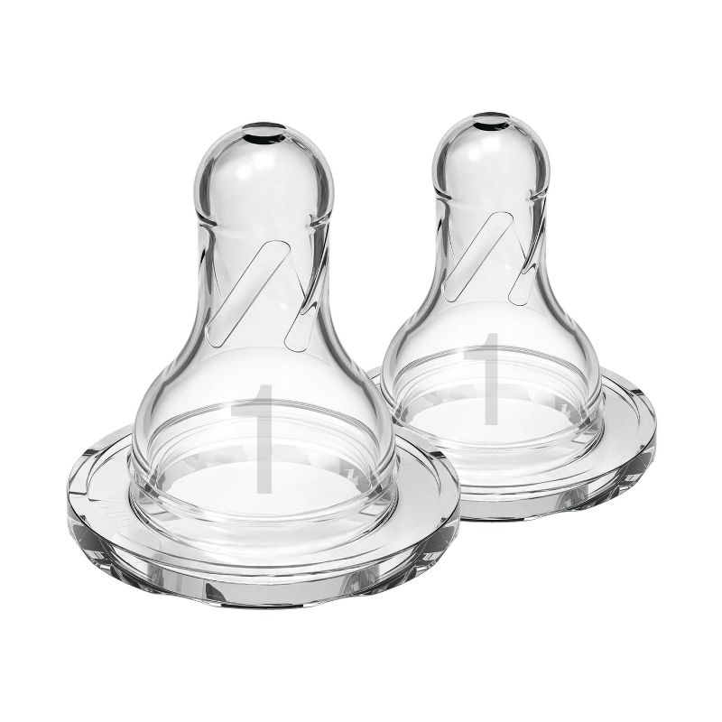 Dr. Brown&#39;s Level 1 Narrow Baby Bottle Silicone Nipple, Slow Flow - 2pk - 0m+, 1 of 18